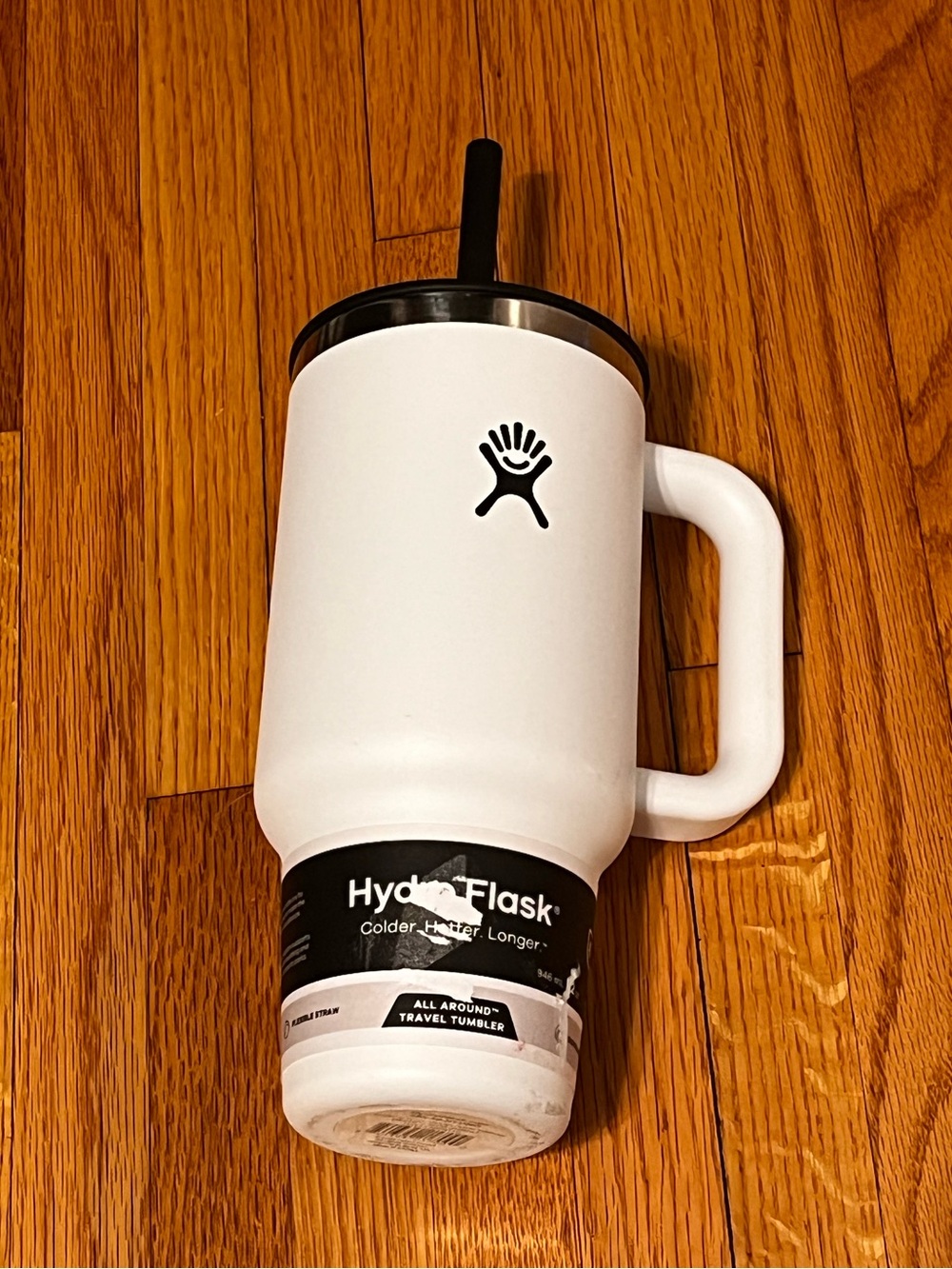 32oz Hydro Flask Travel Tumbler - white and black